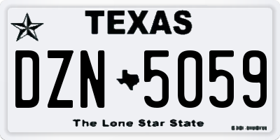 TX license plate DZN5059