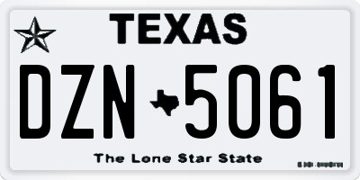 TX license plate DZN5061
