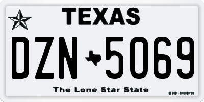 TX license plate DZN5069