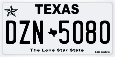 TX license plate DZN5080