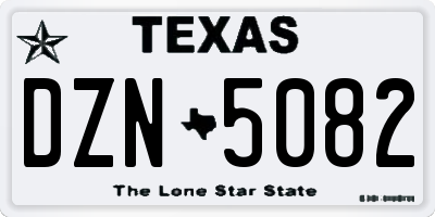 TX license plate DZN5082