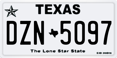 TX license plate DZN5097