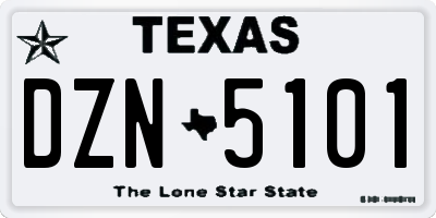 TX license plate DZN5101