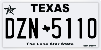 TX license plate DZN5110