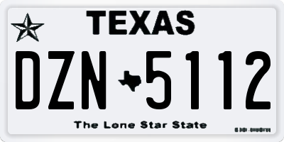 TX license plate DZN5112