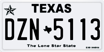 TX license plate DZN5113