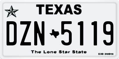 TX license plate DZN5119