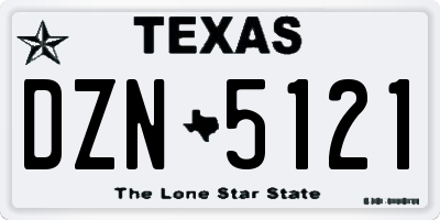 TX license plate DZN5121