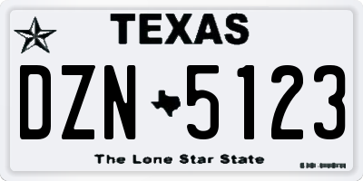TX license plate DZN5123