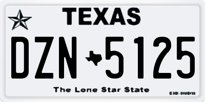 TX license plate DZN5125
