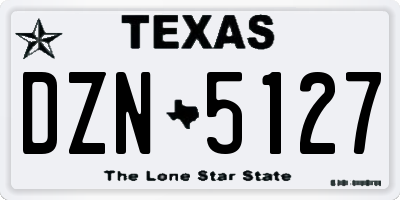 TX license plate DZN5127