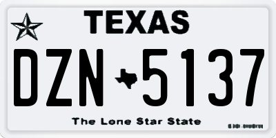 TX license plate DZN5137
