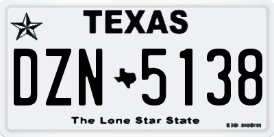 TX license plate DZN5138
