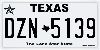 TX license plate DZN5139