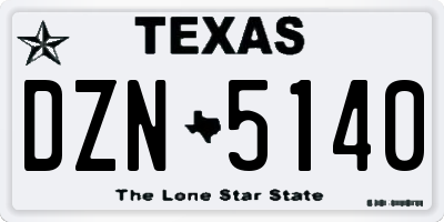 TX license plate DZN5140