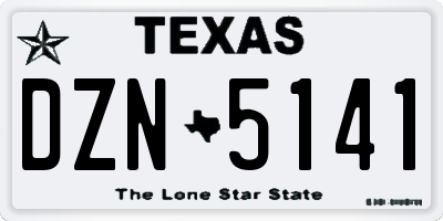 TX license plate DZN5141