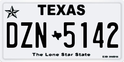TX license plate DZN5142
