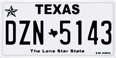 TX license plate DZN5143