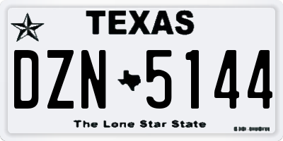 TX license plate DZN5144