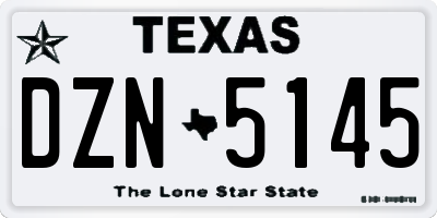 TX license plate DZN5145