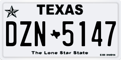 TX license plate DZN5147