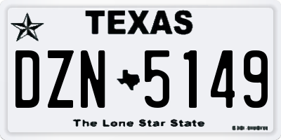 TX license plate DZN5149