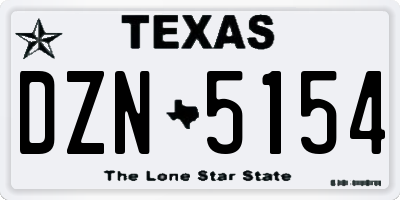 TX license plate DZN5154