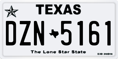 TX license plate DZN5161