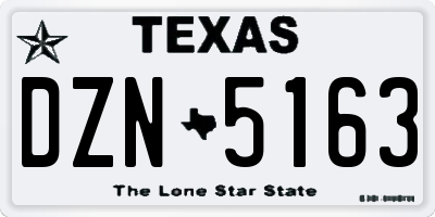 TX license plate DZN5163