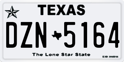TX license plate DZN5164
