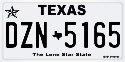 TX license plate DZN5165