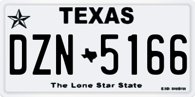 TX license plate DZN5166