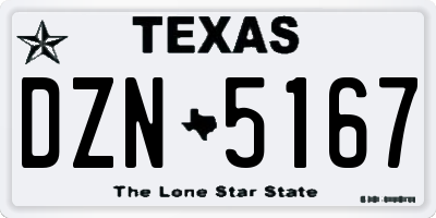 TX license plate DZN5167
