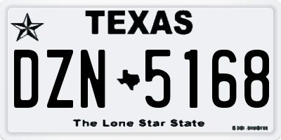 TX license plate DZN5168