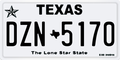 TX license plate DZN5170