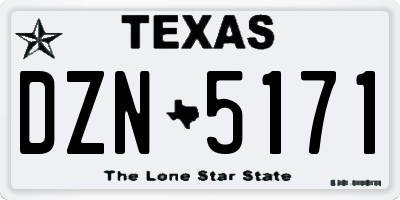 TX license plate DZN5171