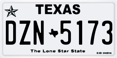 TX license plate DZN5173