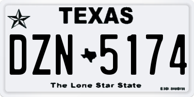 TX license plate DZN5174