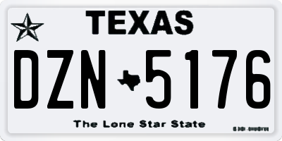 TX license plate DZN5176
