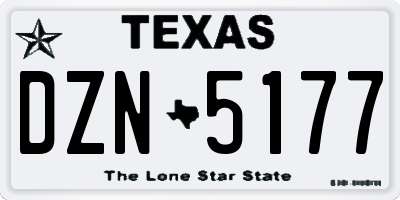 TX license plate DZN5177