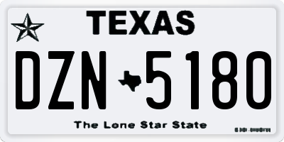 TX license plate DZN5180