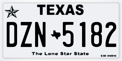 TX license plate DZN5182