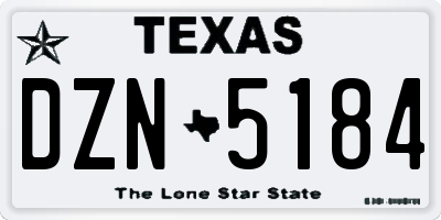 TX license plate DZN5184