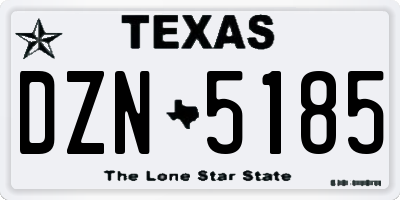 TX license plate DZN5185