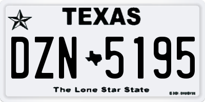 TX license plate DZN5195