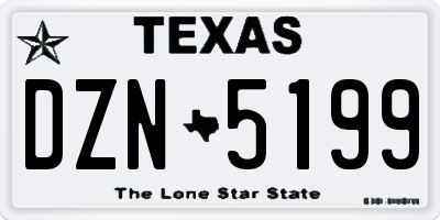 TX license plate DZN5199