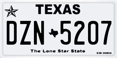 TX license plate DZN5207