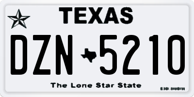 TX license plate DZN5210