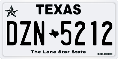 TX license plate DZN5212