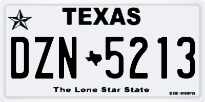 TX license plate DZN5213